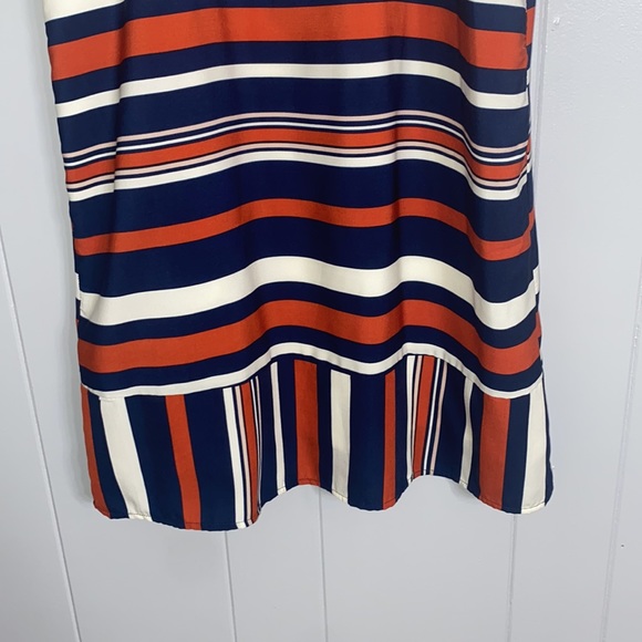 Monteau Women’s Summer Stripes Sleeveless Collard Dress Size Medium - Picture 3 of 8